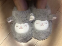 名創(chuàng  )優(yōu)品（MINISO）羊咩咩棉拖鞋女冬季包跟家居室內厚底月子毛毛拖鞋深灰38-39 曬單實(shí)拍圖