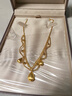 六福珠寶光影金足金絲綢金蕾絲水滴黃金項鏈套鏈送禮 計價(jià) GJGTBN0029 9.19克(含工費1388元) 曬單實(shí)拍圖