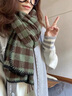 MAINLYKITTY圍巾女秋冬季高級感圍脖加厚保暖披肩元旦生日新年禮物送女友 【綠色】-禮盒裝 曬單實(shí)拍圖