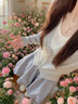 蝶嬌諾（DIEJIAONUO）連衣裙子女裝2025年秋季新款韓系甜妹慵懶風(fēng)松弛感穿搭法式溫柔風(fēng) 外套+背心內搭+裙子 S 曬單實(shí)拍圖