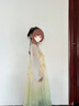 九能（jiuneng）夏季漢服女童新款唐制刺繡兒童古裝超仙連衣裙中國風襦裙演出六一 米黃色 130 曬單實拍圖
