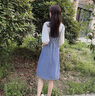 唐菓蜜牛仔背帶裙女2025夏季新款女裝韓版時(shí)尚百搭收腰顯瘦減齡連衣裙子 淺藍(lán)背帶裙 S 曬單實(shí)拍圖