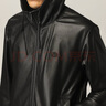 ARMANI/阿瑪尼 EA 鷹標男士時(shí)尚連帽真皮夾克外套皮衣 01R54P 01P54 黑色 999 L (50) 曬單實(shí)拍圖