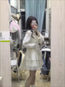 LPOX在逃公主連衣裙女蓬蓬裙ins超仙小個(gè)子仙女溫柔生日子顯瘦抹胸 雙生芭蕾(米色) S 曬單實(shí)拍圖