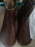 百麗踏冬季新款女靴加絨保暖棉靴真軟皮馬丁靴坡跟厚底短靴中筒加厚 深棕色 38 曬單實(shí)拍圖