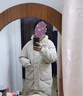 羅蒙（ROMON）2025年新款韓系羽絨棉服女中長款過膝加厚時尚保暖秋冬裝外套 米白色 L 106-120斤 曬單實拍圖