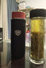 膳魔師（THERMOS）雙層玻璃杯TCGB-400帶茶漏泡茶杯TCGE-300商務(wù)辦公茶壺TCGA-400 TCGA-400黑色BK（附杯套） 400ml 曬單實(shí)拍圖