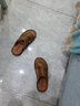 老人頭涼鞋男夏季涼拖露趾頭層牛皮真皮按摩軟底男士沙灘鞋特大碼46碼 JD卡其色 39 曬單實(shí)拍圖
