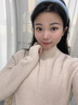斐特瑪【斷碼精品】半高領(lǐng)簡(jiǎn)約套頭打底針織衫女加厚內搭毛衣女秋冬新款 米色 M  100-110斤 曬單實(shí)拍圖
