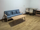 卡特波羅實(shí)木沙發(fā)客廳家用簡(jiǎn)易公寓雙人位布藝沙發(fā)小戶(hù)型出租房4人位組合 水洗藍【送抱枕】原木款 三人位+茶幾 曬單實(shí)拍圖