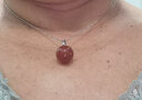 泰妃格天然紅瑪瑙鎖骨鏈女款轉運圓珠吊墜s925銀女款頸鏈玉髓紅寶石項鏈 紅色瑪瑙14銀色 曬單實(shí)拍圖