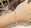 中國黃金（CHINA GOLD）黃金手鐲女999足金古法傳承素圈金鐲子七夕情人節禮物送女友老婆 54圈口約9.2g【現貨速發(fā)】 曬單實(shí)拍圖