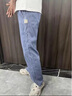 JEEP SPIRIT高端牛仔褲男秋冬新款寬松直筒褲子男百搭闊腿加絨加厚長(cháng)褲 602藍色 31 曬單實(shí)拍圖