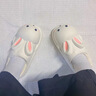 棉拖鞋女士秋冬季防水可愛兔子外穿毛絨鞋居家保暖包跟加絨棉鞋 白色 40-41 適合平時(shí)39-40 曬單實(shí)拍圖