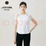 阿玛施（AMASS）新款圆领拼接蕾丝莱赛尔短袖T恤女5300653 白 S(2码) 晒单实拍图