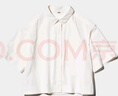 優(yōu)衣庫女裝寬松短襯衫/短袖襯衣空調衫薄外套479096 01 乳白色 L /160/88A 曬單實(shí)拍圖