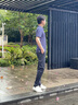ChlqeKeith高端純棉休閑褲男士夏季薄款男褲修身簡約直筒褲寬松商務(wù)九分褲子 129灰色（長褲） 32 曬單實(shí)拍圖