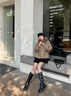 Teenie Weenie小熊女派克羽絨服冬季舒適時(shí)尚狐貍毛領(lǐng)復古風(fēng)衣外套 卡其色 M 曬單實(shí)拍圖