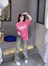 燦圖水洗做舊牛仔褲女夏季小個(gè)子顯高直筒褲垂墜設(shè)計(jì)感毛邊窄版長(zhǎng)褲子 黃泥色 M 曬單實(shí)拍圖
