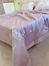 堂皇/TEVEL家紡60支全棉純棉貢緞夏涼被冰絲空調被可水洗夏被 粉紫 200x230cm 曬單實(shí)拍圖