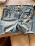 Levi's李維斯女士破洞修身潮流顯瘦多巴胺個(gè)性時(shí)尚藍(lán)色牛仔短褲 藍(lán)色 27 曬單實(shí)拍圖