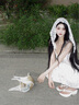 EPET絕美甜辣妹飛飛袖吊帶連衣裙女夏季海邊度假風(fēng)小個(gè)子顯瘦蓬蓬裙 小飛袖蓬蓬裙 M 建議90-100斤 曬單實(shí)拍圖
