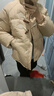 妙奕嘉棉服女2024新款秋冬季女裝外套棉衣棉襖羽絨棉服女士短款高級時尚 牛角扣設計毛絨領卡其色棉服 2XL 【建議120-135斤】 曬單實拍圖