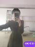 clotho Rennie連衣裙女2025春秋新款修身顯瘦氣質(zhì)百褶韓版打底百搭中長(zhǎng)款裙子 咖色 XL 曬單實(shí)拍圖