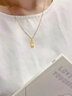 中國黃金（CHINA GOLD）小金條黃金吊墜女款足金暴富小金磚項鏈情人節(jié)生日禮物送女友老婆 玫瑰禮盒+小金磚吊墜+S925鏈 曬單實拍圖
