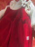 G.DUCKKIDS小黃鴨女童套裝春秋款連衣裙周歲女寶寶公主裙禮服兒童秋冬兩件套 紅色春秋套裝（花朵款夾子） 100 尺碼2~3歲【 90-100cm】 曬單實(shí)拍圖