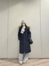 鹿王戀雪大毛領(lǐng)羽絨棉服女冬季2025年新款韓系加厚保暖工裝派克服棉襖外套 藏青色 L 建議110-130斤 曬單實(shí)拍圖