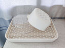 家用瀝水托盤(pán)茶幾杯子水杯托盤(pán)戶(hù)外露營(yíng)釣魚(yú)便攜茶盤(pán)茶具水果盤(pán)子 加厚加深【米色】34*26*4cm 曬單實(shí)拍圖