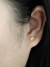周六福幸運四葉草足金999黃金耳釘女生日禮物計價A0912975 一對 約0.85g 曬單實拍圖