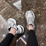 青島?？蛠砼『陕ㄣy色厚底高老爹鞋女2024運動鞋鞋子 銀灰色老爹鞋仙女請 38   透氣網(wǎng)面 曬單實拍圖