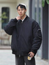 太平鳥男裝羽絨服美式棒球領(lǐng)冬季飛行夾克防寒外套潮 黑色 XL  曬單實拍圖