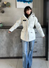 波司登（BOSIDENG）25新款極寒羽絨服女短款90鵝絨收腰顯瘦連帽保暖外套B250242302 【趨勢推薦】冰穹提花白9CW4 M 165/88A 體重約110-120斤 曬單實(shí)拍圖