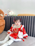 mlgt kids童裝女童拜年服冬款兒童唐裝小童周歲旗袍裙女寶寶過年衣服 紅色 加絨 加厚旗袍拜年服【送包包】 90 cm 曬單實(shí)拍圖