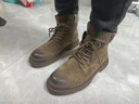 GIAUSA品牌馬丁靴男春夏季新款復古靴子男中高幫男鞋百搭英倫工裝靴男 咖啡色-男鞋輕奢 41 (255mm) 曬單實(shí)拍圖