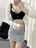 糖粒大碼無痕內(nèi)衣女大胸顯大小胖mm聚攏收副乳上托薄款性感文胸罩七夕 雅典黑 85C 曬單實(shí)拍圖