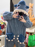 妙奕嘉連體睡衣男女秋冬季2025新款珊瑚絨睡袍家居服情侶加厚加絨卡通 卡通可愛(ài)鯊魚(yú)連體睡衣 均碼 【建議140斤內】 曬單實(shí)拍圖