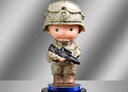 千垠 新款創(chuàng  )意退役禮物定制特種兵退伍軍人手辦紀念品卡通桌面生日禮物鐵血軍魂士兵擺件送戰友老兵軍旅留念 圓底座 曬單實(shí)拍圖