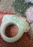 新疆和田玉男拇指貔貅扳指白底青飄綠戒指男女款天然正品霸氣戒指 內圈18mm 曬單實(shí)拍圖