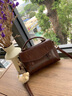 viney牛皮包包女包時(shí)尚郵差包小眾手提斜挎包生日禮物高級感送女友老婆 咖啡色 新款輕奢百搭高端單肩包 曬單實(shí)拍圖
