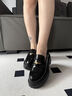 百麗（Belle）海鷗樂福鞋2.0版本25秋新厚底真皮黑色小皮單鞋子女B5H1DCA5預售 棕色 37 (235mm) 曬單實拍圖