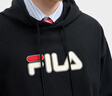 FILA 斐樂(lè )官方情侶款男女連帽衛衣2025秋季新款休閑寬松針織長(cháng)袖上衣 正黑色-BK XL 180/100A/XL 曬單實(shí)拍圖