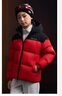 特步（XTEP）兒童童裝小暖爐羽絨服防潑水防污保暖新年羽絨服 寶鉆紅 165cm 曬單實(shí)拍圖