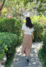 旅途原品ltyp 立體文藝?yán)位ò?優(yōu)雅休閑八分半身裙女2025新款 卡其色 L 曬單實(shí)拍圖
