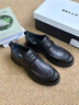 百麗通勤商務(wù)皮鞋2025男牛皮褶皺增高休閑鞋A1373AM4 黑色2  43 曬單實(shí)拍圖