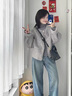 妙奕嘉毛呢外套女2024新款春季女裝小個子短款小香風外套灰色氣質(zhì)高級感 短款毛呢外套【灰色】常規(guī) 均碼 【建議體重85-110斤】 曬單實拍圖