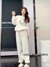 詩(shī)莉奧（SHILIAO）珊瑚絨睡衣女冬天加厚外穿可愛(ài)法蘭絨家居服時(shí)尚寬松長(cháng)款開(kāi)衫套裝 紫色 均碼 (80-130斤) 曬單實(shí)拍圖